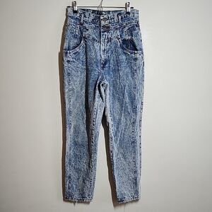 Sunset Blues Vintage Acid Wash Mom Jeans Ankle Length High Rise